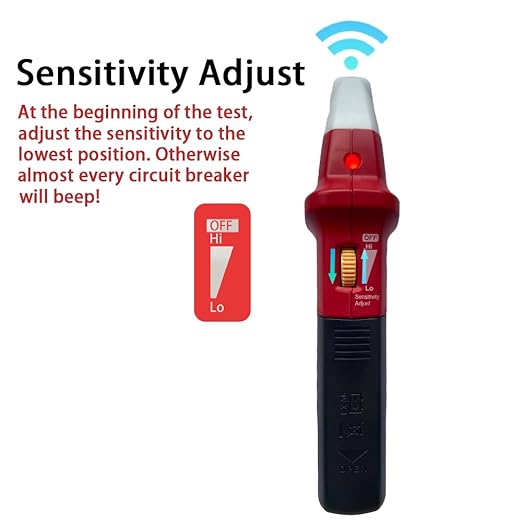 UNI-T UT25A Digital AC Circuit Breaker Finder and Tracker Kit with Electrical Integrated GFCI Outlet Socket Tester, Working on AC 90-120V, Adjustable Sensitivity Buzzer Indication, Flashing LEDs