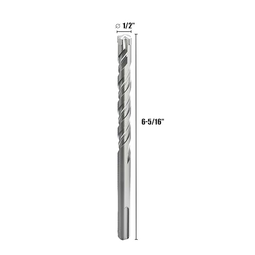 CSOOM SDS Plus Rotary Hammer Drill Bit 1/2"x6.3", Professional Concrete Drill Bit for Concrete, Brick, Stone and Cement Walls