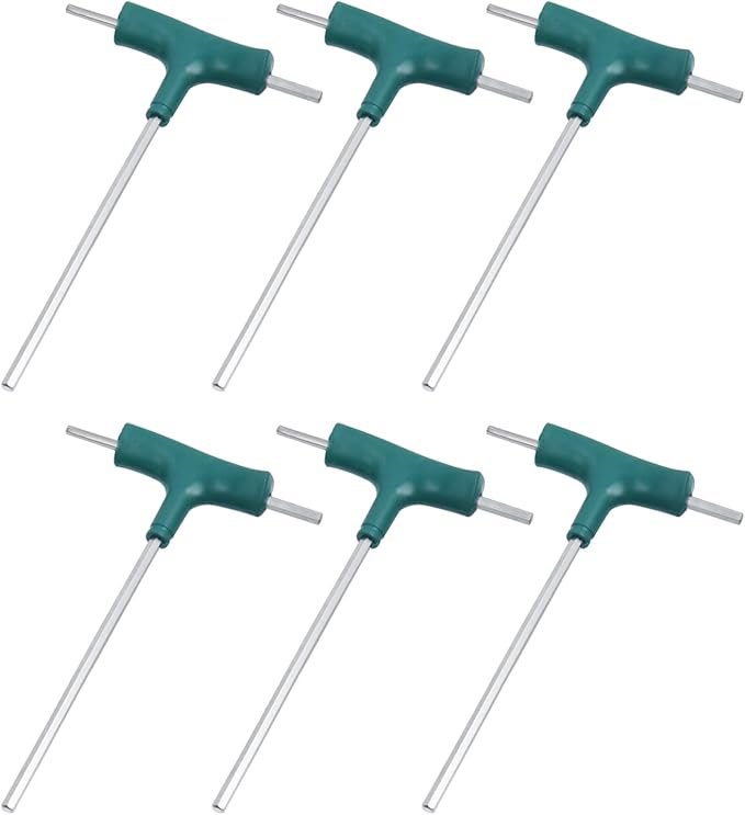 Antrader T-Handle Hex Key Wrench, 3-Way Allen Key Wrench Set Metric with Plastic Handle for Home Repair (5mm/5mm/4mm)