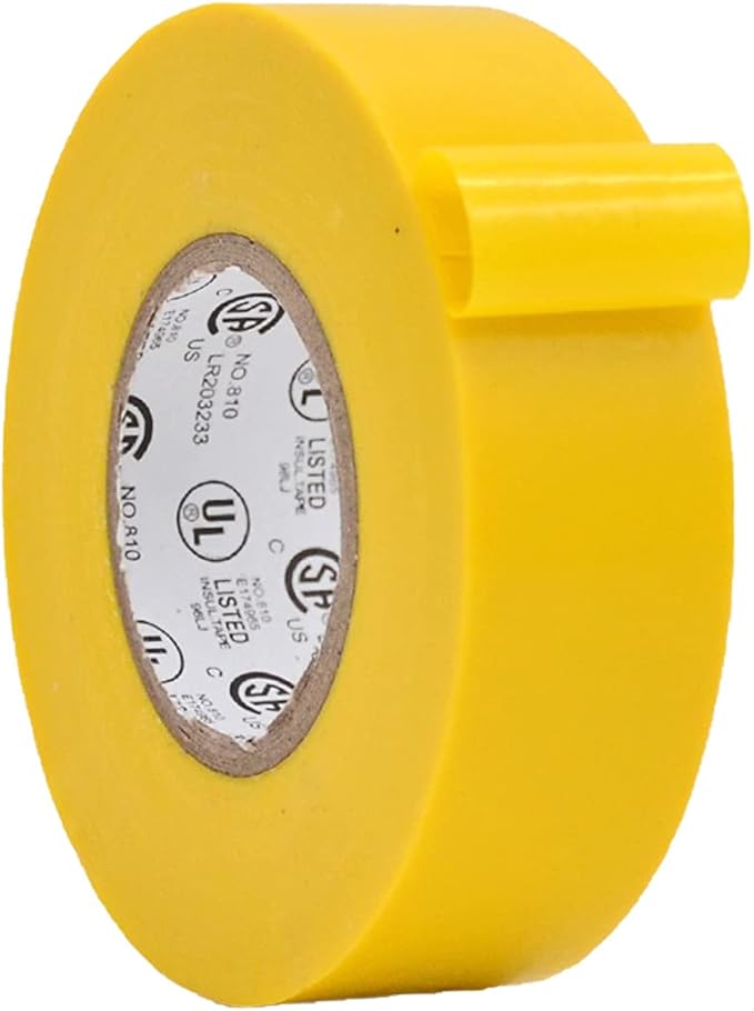 WOD ETC766 Professional Grade General Purpose Yellow Electrical Tape UL/CSA Listed core. Vinyl Rubber Adhesive Electrical Tape: 1 inch X 66 ft - Use at No More Than 600V & 176F (Pack of 1)
