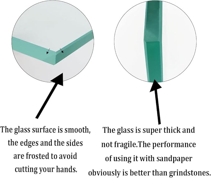 SCOTTCHEN Dead Flat Float Plate Glass for Scary Sharp Sharpening System 10-1/4in W x 11-13/16in L x 8mm T -1pcs