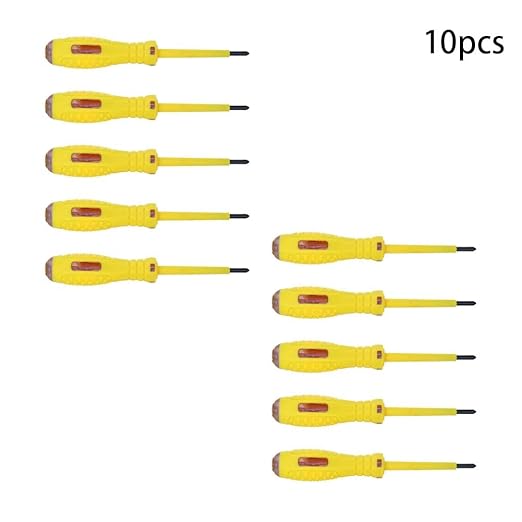 Fielect 10pcs Circuit Tester, Voltage Tester Pen Screwdriver Electric Test Detector, Phillips Screwdriver Test Pencil 100-500V