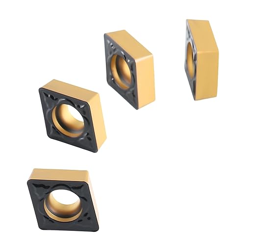 Accusize Industrial Tools Carbide Inserts Cvd Coating Ccmt32.52 Black/Yellow, 10 Pcs/Package, 2200-1016