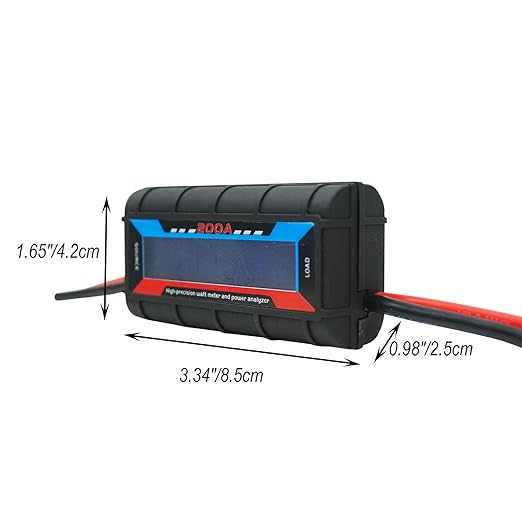 200A Watt Meter High Precision Monitor, DC 0-100V Voltage Amp Tester, Power Analyzer Multimeter, Set of 2, for RC,Solar Panel, Wind Power