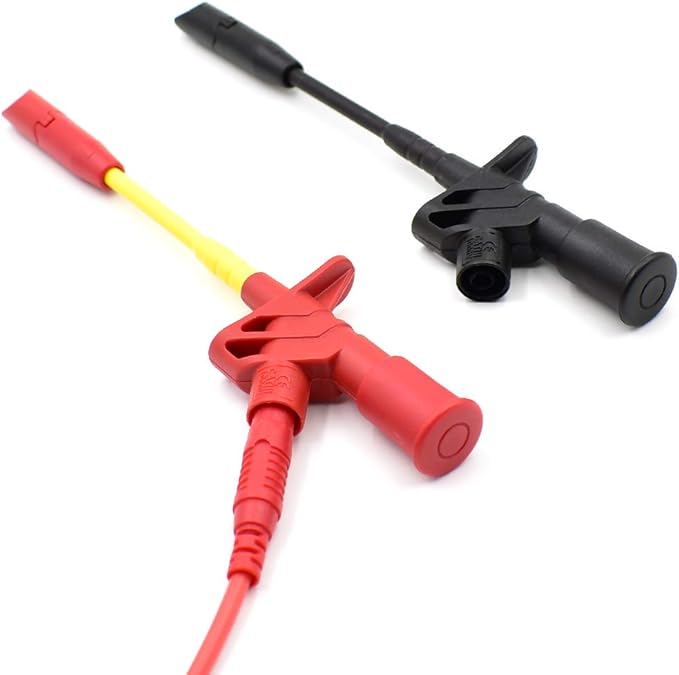2Pcs Insulation Wire Piercing Probe Clip Test Lead Kit Multimeter Test Probes with 4mm Banana Socket for Automotive Diagnostic Tester Tool