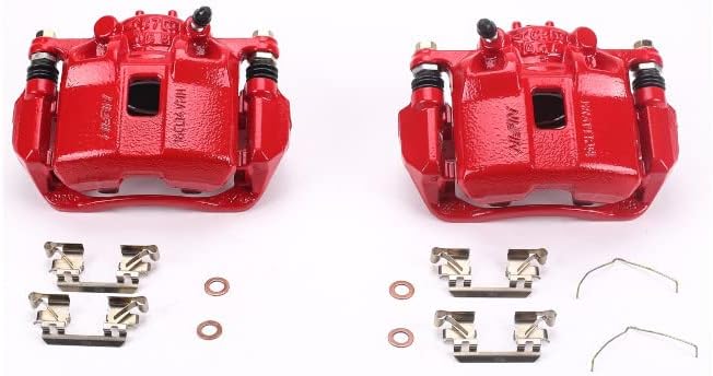 Power Stop Front S6038 Pair of High-Temp Red Powder Coated Calipers For Acura ILX 2013-2015, Honda CR-Z 2011-2015, Honda Civic 2012-2015, Honda Fit 2009-2020 [Model Specific]