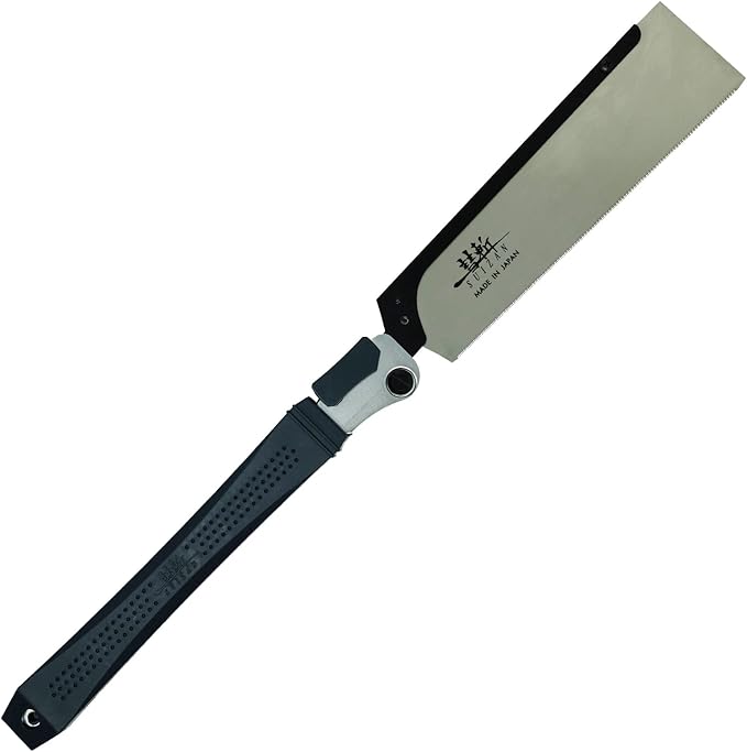 SUIZAN Folding Dozuki Dovetail Saw 9.5" Crosscut - Professional Japanese Pullsaw Handsaw Woodworking Tools