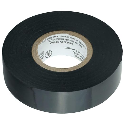 GTSE Black Electrical Tape, 1 Roll – Waterproof, Industrial Grade Vinyl, 3/4 in x 66ft– Strong Self-Adhesive PVC Electric Tape for Wire Insulation, 7 Mil, 600V – UL/CSA Listed