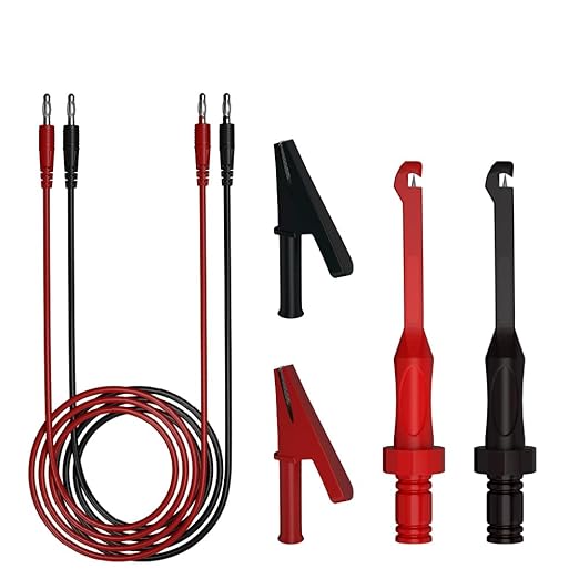 6pcs 4mm Banana PlugTest Leads Kit Digital Electrical Test Probes Back Probe Set Fully Insulated Alligator Clips0079