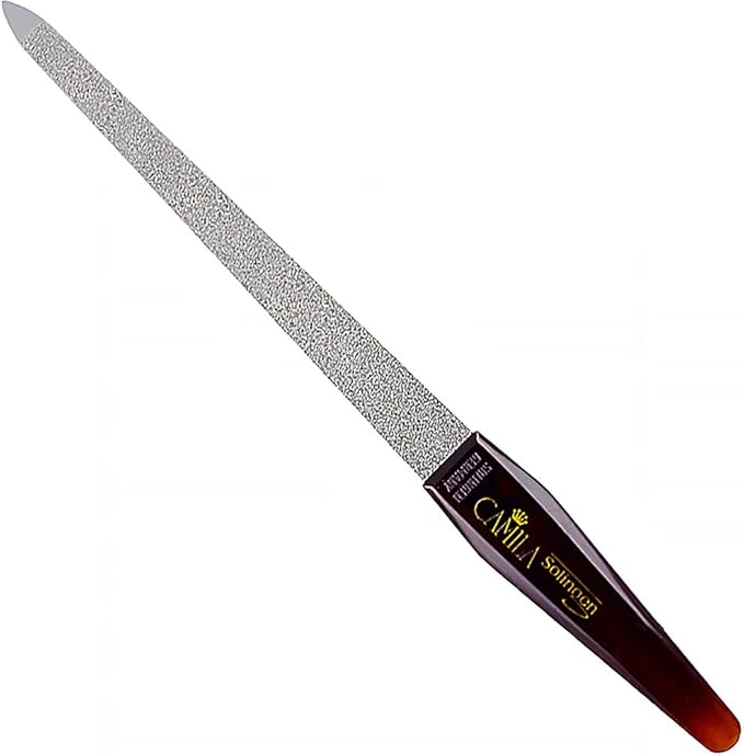 CS19 Sapphire Metal Nail File for Natural Nails Fingernail and Toenail Care, 8" Double Sided Coarse and Fine for Manicure and Pedicure