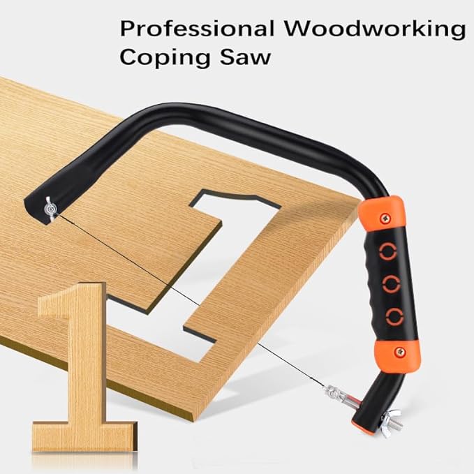 Coping Saw for Woodworking - with 20Pcs 360° Spiral Blades for Wood, Plastic, Rubber,Soft Metal | Essential Hand Saw for DIY Enthusiasts & Outdoor Use