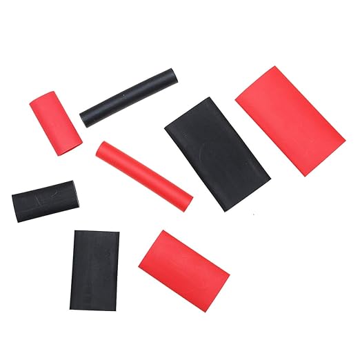 74PCS 1 3/4 1/2 3/8 Inch 3:1 Heat Shrink Tubing Assortment Kit Double-Wall Adhesive Lined Marine Grade Industrial Heat-Shrink Wrap Wire Tubing Black Red