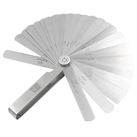 Stainless Steel Feeler Gauge Dual Marked Metric, Foldable Spark Plug Feeler Gauge, Valve Clearance Feeler Gauge for Measuring The Thickness (0.04-0.88 Mm, 32 Blades)