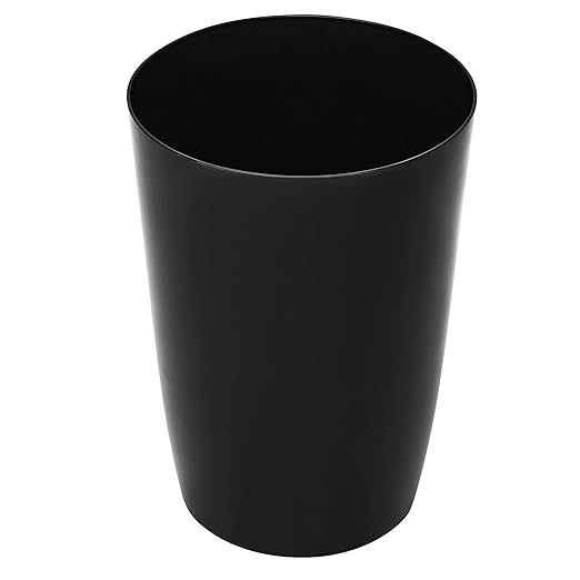 HOLDN’ STORAGE Small Trash Can - 1.58 Gallon Open Top Waste Bin, Compact Waste Can Perfect for Bathroom, Kitchen, Office, Dorm - Durable Garbage Can - Glossy Black