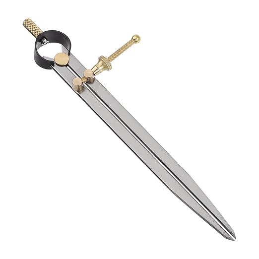 Spring Joint Caliper - [8 Inch] Carbon Steel Spring Divider Caliper with Brass Fulcrum for Metalworking Drawing Use, Flat Leg