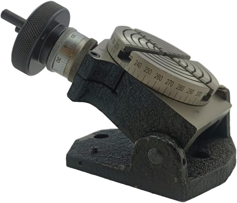 MachEl 4" (100 mm) Tilting Rotary Table for Milling Machines - Black Wrinkle Finish, 4-Slot Design, High Precision (36X1) Warm Ratio for Enhanced Milling Performance