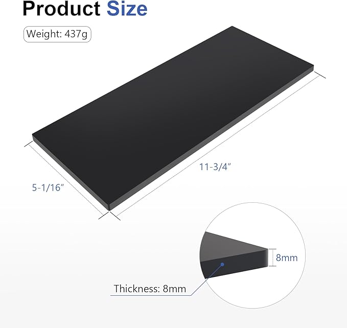SCOTTCHEN Dead Flat Float Plate PF for Scary Sharp Sharpening System 11-3/4in x 5-1/16in x 8mm -1 Pack