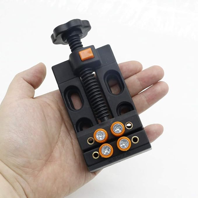 Universal Mini Drill Press Vise Clamp Table Bench Vice for Jewelry Walnut Nuclear Watch Repairing Clip On DIY Sculpture Craft Carving (Clamping Range: 0-2inch ABS)