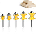 WSOOX 5PCS Bullnose Beading Router Bits with 1/4-Inch Shank Carbide-Tipped Corner Beading Bits Set Radius:1/4",3/8",1/2",5/8",3/4"
