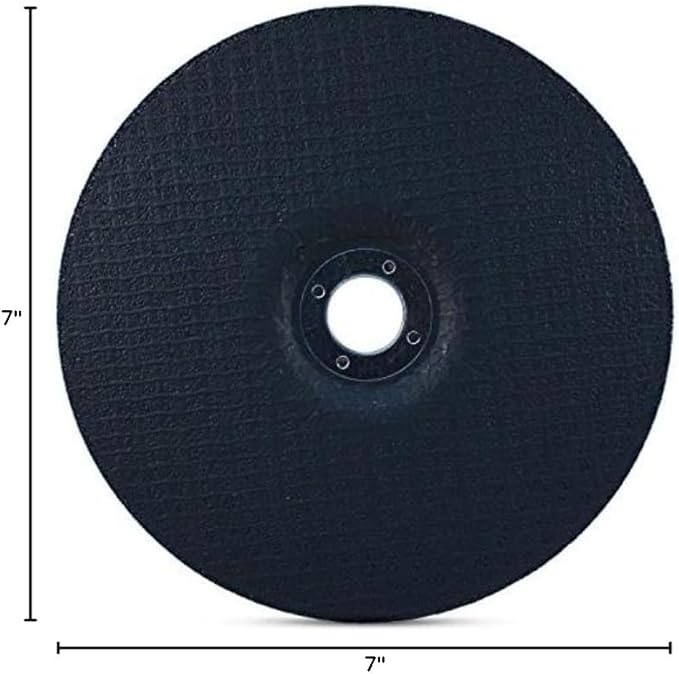 BHA Depressed Center Metal Grinding Wheels for Angle Grinders, 7” x 1/4” x 7/8” - 5 Pack