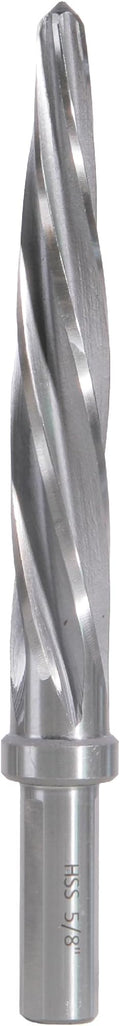 5/8" Bridge/Construction Reamer, M2 HSS Taper Chucking Reamer Drill Bit for Steel Alloy Aluminum Metal Wood Plastic, 1/2” Shank Chuck, Spiral Flutes, to Enlarge/Align Holes, 16mm
