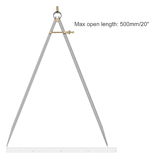 Spring Joint Caliper - [20 Inch] Carbon Steel Spring Divider Caliper with Brass Fulcrum for Metalworking Drawing Use, Flat Leg