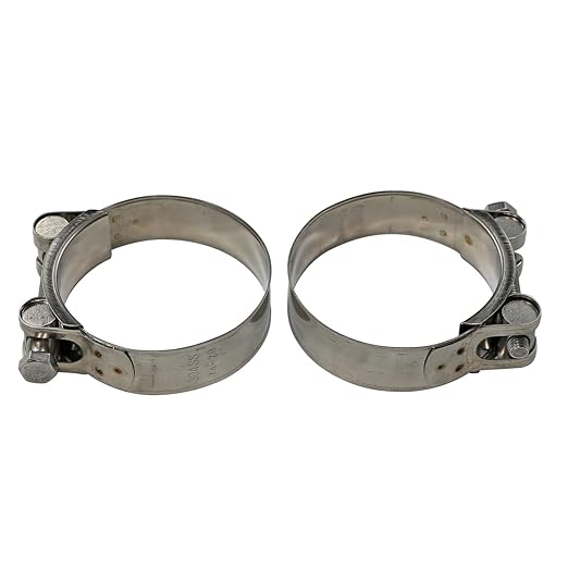 AKIHISA 122-130mm ID Range T-Bolt Hose Clamp,2 Pack 304 Stainless Steel Adjustable Heavy Duty Pipe Clamp 4.8 to 5.12 Inch