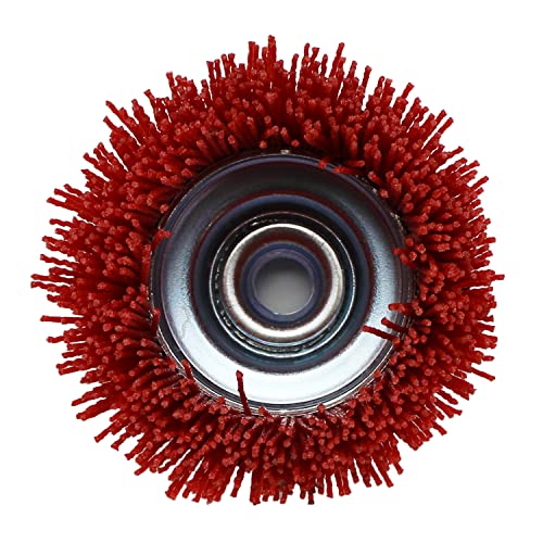 BHA 4" Abrasive Filament Nylon Bristle Cup Brush, 5/8-11 Threat Arbor - Red (120 Grit)