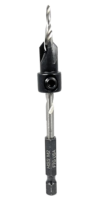 FTG USA Countersink Drill Bit for Wood with Tapered Drill Bit #8 (11/64")