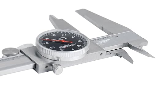 Accusize Industrial Tools 0-12'' by 0.001'' Black Face, Red Needle, Dial Caliper Stainless Steel in Fitted Box, P920-B212