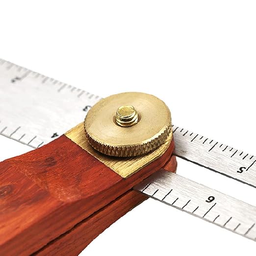 Sliding T-Bevel Gauge, T Bevel Angle Finder with Wooden Handle, Woodworking Measurements Ruler with Locking Mechanism and Dual Scales for Carpenter