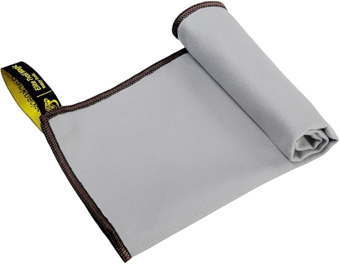 Backpacking Ultralight Quick Dry Microfiber Soft Fast Drying Hand and Face Towel Wash Cloth Camping Yoga Hiking Active Lifestyle Small (Gray, Medium)