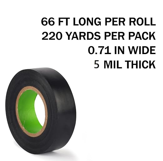 Electrical Tape 10 Rolls Professional Electric Tape Waterproof or Black Tape and Wire Tape 0.71 in Wide, 60 ft Long, 5 mil Thick for All Weather Under 600V