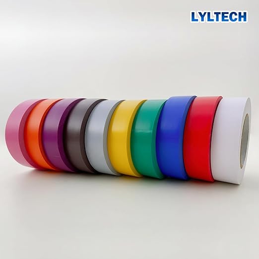 Electrical Tape Matte Rainbow 10 Colors Pack 3/4-Inch by 60 Feet, Waterproof,Strong Adhesive, Durable, Easy-Wrap