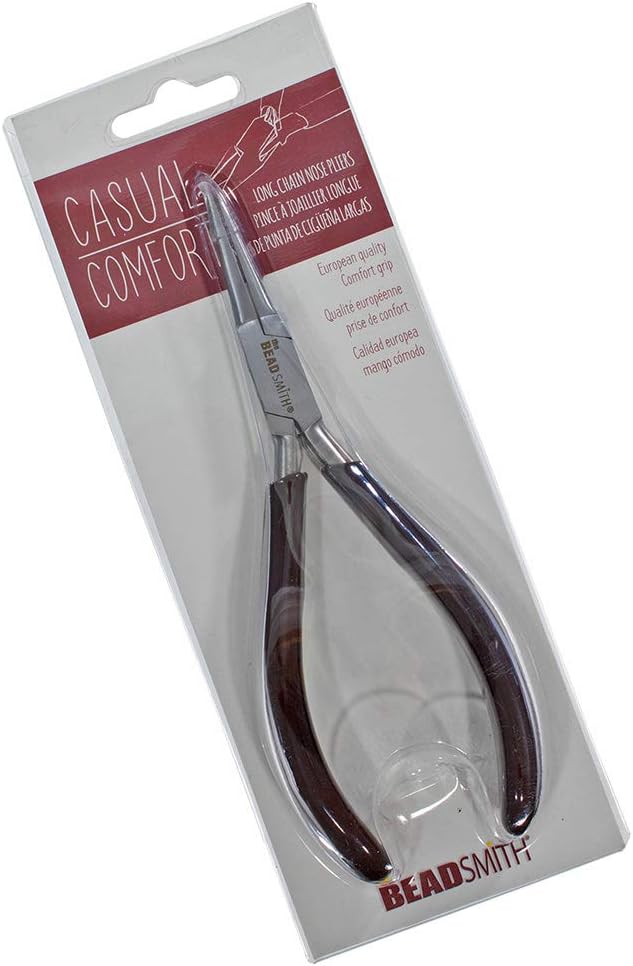 Craft County Comfort Grip Chain Nose Pliers – for Bending Wire, Closing Bead Tips, Manipulating Jump Rings, and Forming Loops (Long Nose)