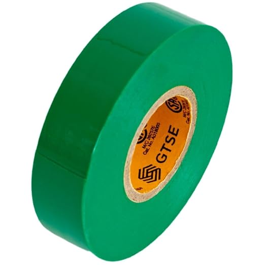 GTSE Green Electrical Tape, ¾ in x 66ft, 1PC, Strong Self-Adhesive PVC Insulation Vinyl Tape for Insulating, Repairing and Protecting Electrical