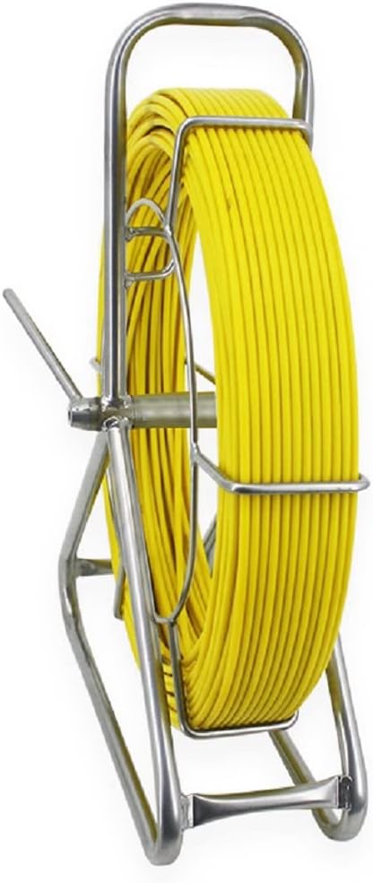 6MM 500FT Duct Rodder Fiberglass Fish Tape Cable Pulling Rodder Running Rod Reel Wire Cable Running Rod with Cage