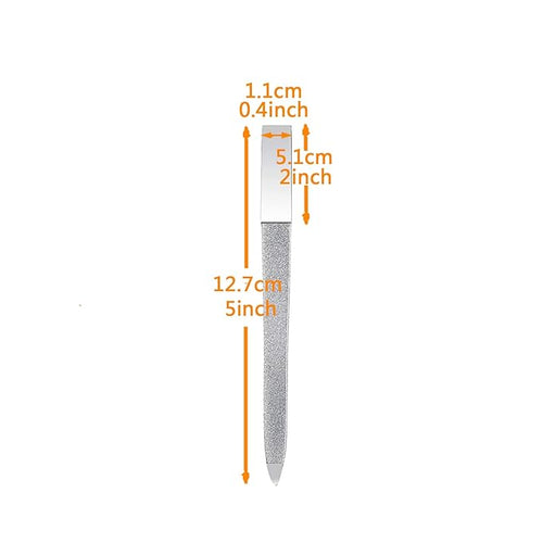 1 PCS Diamond Nail File Double Sided Metal Fingernail Manicure Files for Polish Nail, Removes Nail Ridges 5 Inches