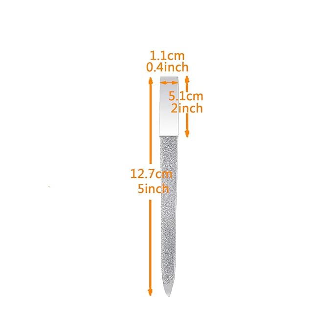 5 PCS Diamond Nail File Double Sided Metal Fingernail Manicure Files for Polish Nail, Removes Nail Ridges 5 Inches