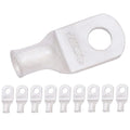 SELTERM 10pcs 6 AWG-1/4 Stud (Wide Pad) Tinned Copper Wire Lugs,Heavy Duty Battery Cable Ends,6 Gauge Ring Terminals,UL Battery Lugs Marine Grade Copper Eyelets Electrical Battery Terminal Connectors