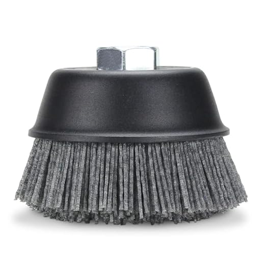 BHA 4" Abrasive Filament Nylon Bristle Cup Brush, 5/8-11 Threat Arbor - Gray (80 Grit)