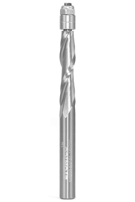 YONICO Solid Carbide Flush Trim Router Bit Spiral 1/4-Inch Up-Cut 1/4-Inch Shank 14121