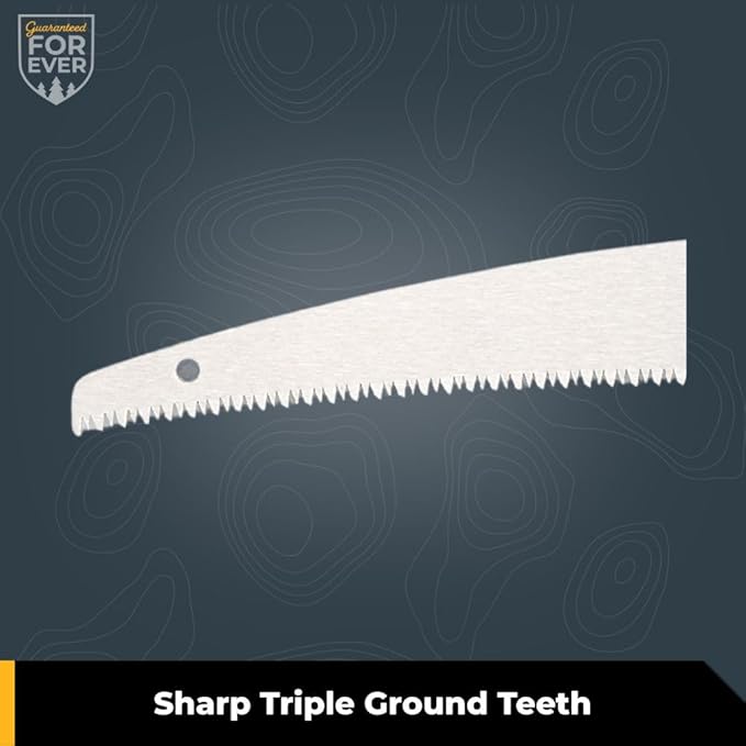 Woodland Tools Super Duty D-Handle Pruning Saw – Curved Tree Saw with Hardened Steel Blade, Aggressive Teeth, Non Slip Grip – Manual Tool for Limb Cutting, Branch Removal, and Yard Work