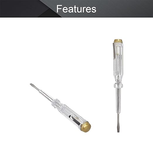 Fielect 10pcs Tester Screwdriver, Voltage Detector Pen Light Circuit Tester Electric Test Pen Screwdriver AC/DC 100-500V