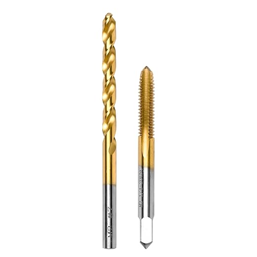 1/4"-20 UNC Tap and #7 Drill Bit Kit, M2 HSS Drill and Tap Set, Combination of Drill and Tap Kit for Metal