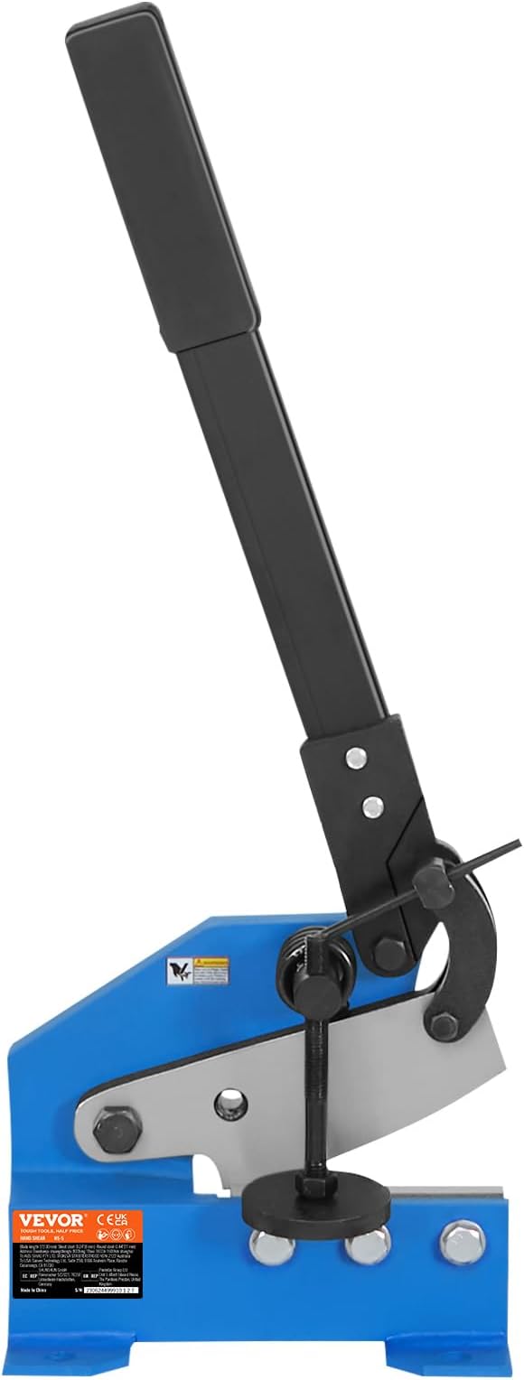 VEVOR Hand Plate Shear 5",Manual Metal Cutter Cutting Thickness1/4 Inch Max,Metal Steel Frame Snip Machine Benchtop 7/16 Inch Rod,for Shear Carbon Steel Plates and Bars
