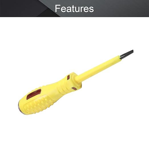 Fielect Circuit Tester, Voltage Tester Pen Screwdriver Electric Test Detector, Slotted Screwdriver Test Pen 100-500V 1pcs