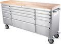 72 inch Tool Chest with 15 Drawers for Garage, Workbench and Repair Store, Tool Cabinet in Stainless Steel (72 inch - Stainless Steel)