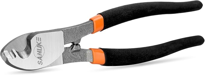 Sanuke Cable Cutters, 8-inch High Leverage Cable Cutter Heavy Duty-Multifunctional Industrial High Hardness Sharp Cutting for Copper, Aluminum, Wire, Communications Cable