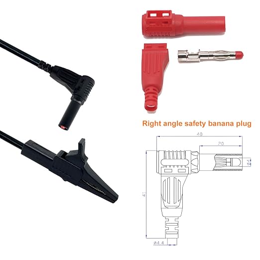 Heavy Duty Alligator Clips Test Leads for Multimeter & Voltmeter - Large Gator Test Lead with Insulated Clamps - Alligator Clips Electrical Testing, Automotive Circuits,Banana Plug Meter Leads, 3-Foot